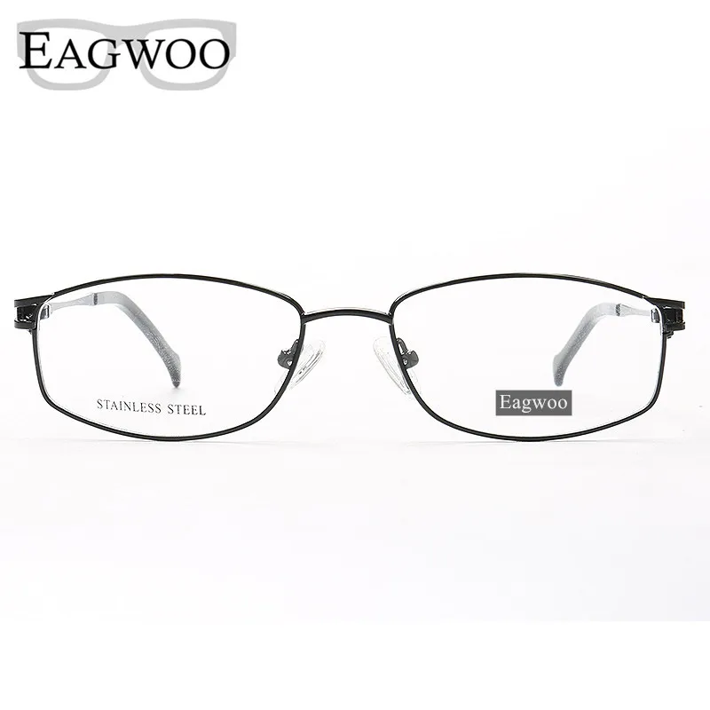 EAGWOO Metal Eyeglasses Women Full Rim Optical Frame Prescription Spectacle Myopia Eye Glasses Small Face Spring Temple Crystal