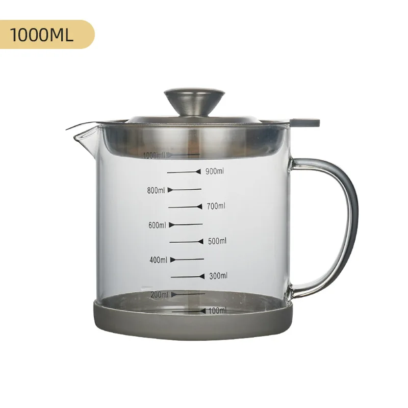 Set di Dispenser per bottiglie di olio d'oliva con condimento per salsa di aceto in vetro borosilicato trasparente da cucina con manico