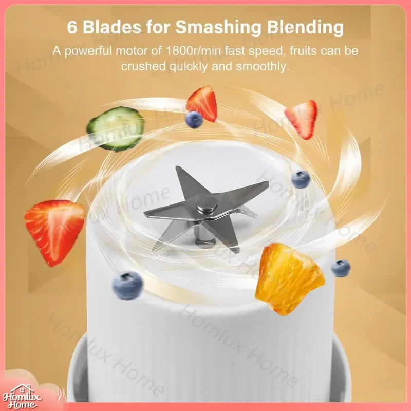 Portable Mini Juicer 420ml USB Rechargeable Personal Smoothie Blender Cup Handheld Fruit Mixer Fresh Juice Maker for