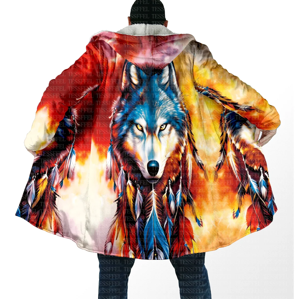 

NewFashion Aniaml Wolf Tattoo Retro Vintage Harajuku Plus Size 3D Print Winter Overcoat Unisex Cloak Hoodies Causal Funny Cape 0