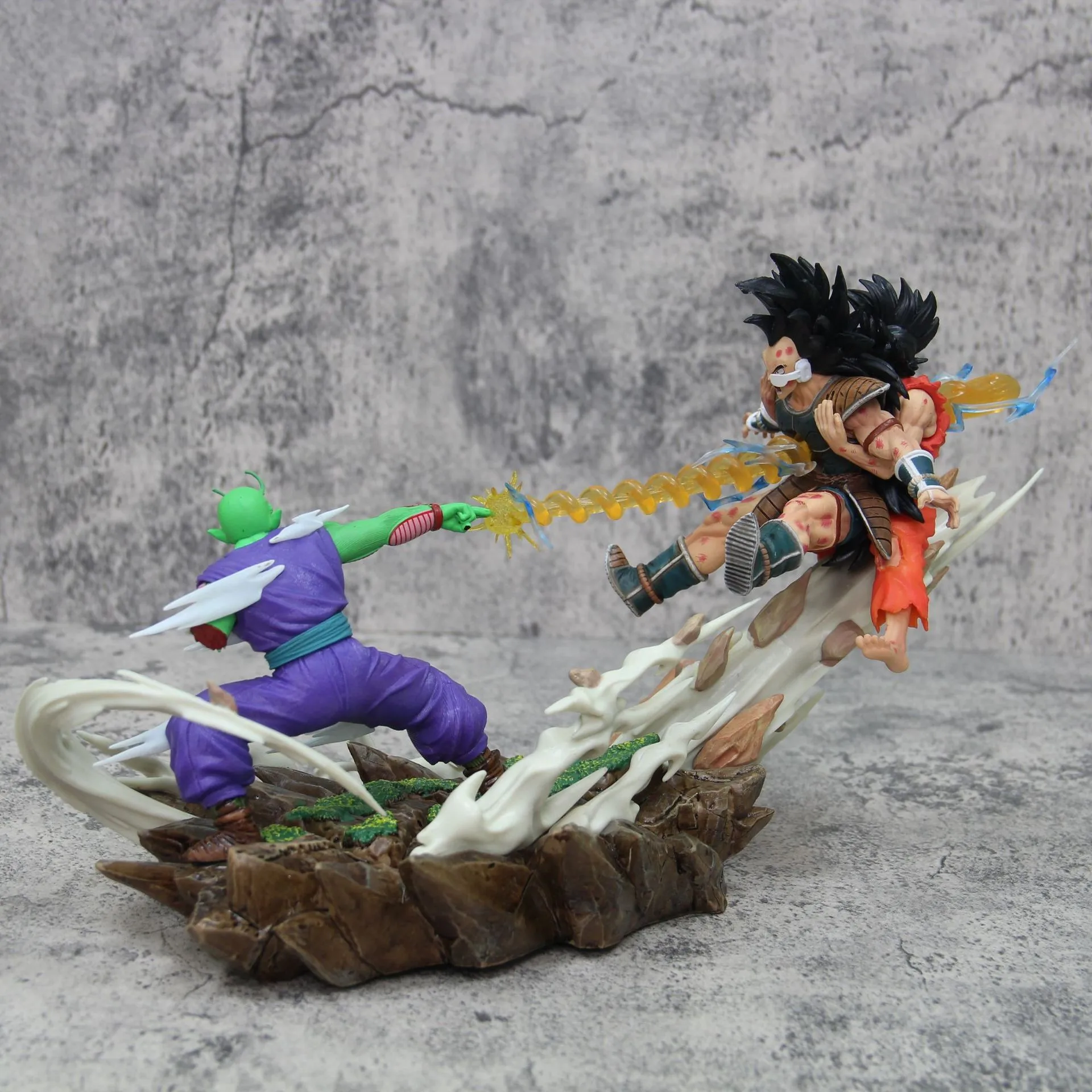 20cm Anime Dragon Ball Super Saiyan GK Bick Wukong VS Latiz Statue Scene Model Handmade Trendy Toy Action Figures Doll Ornament