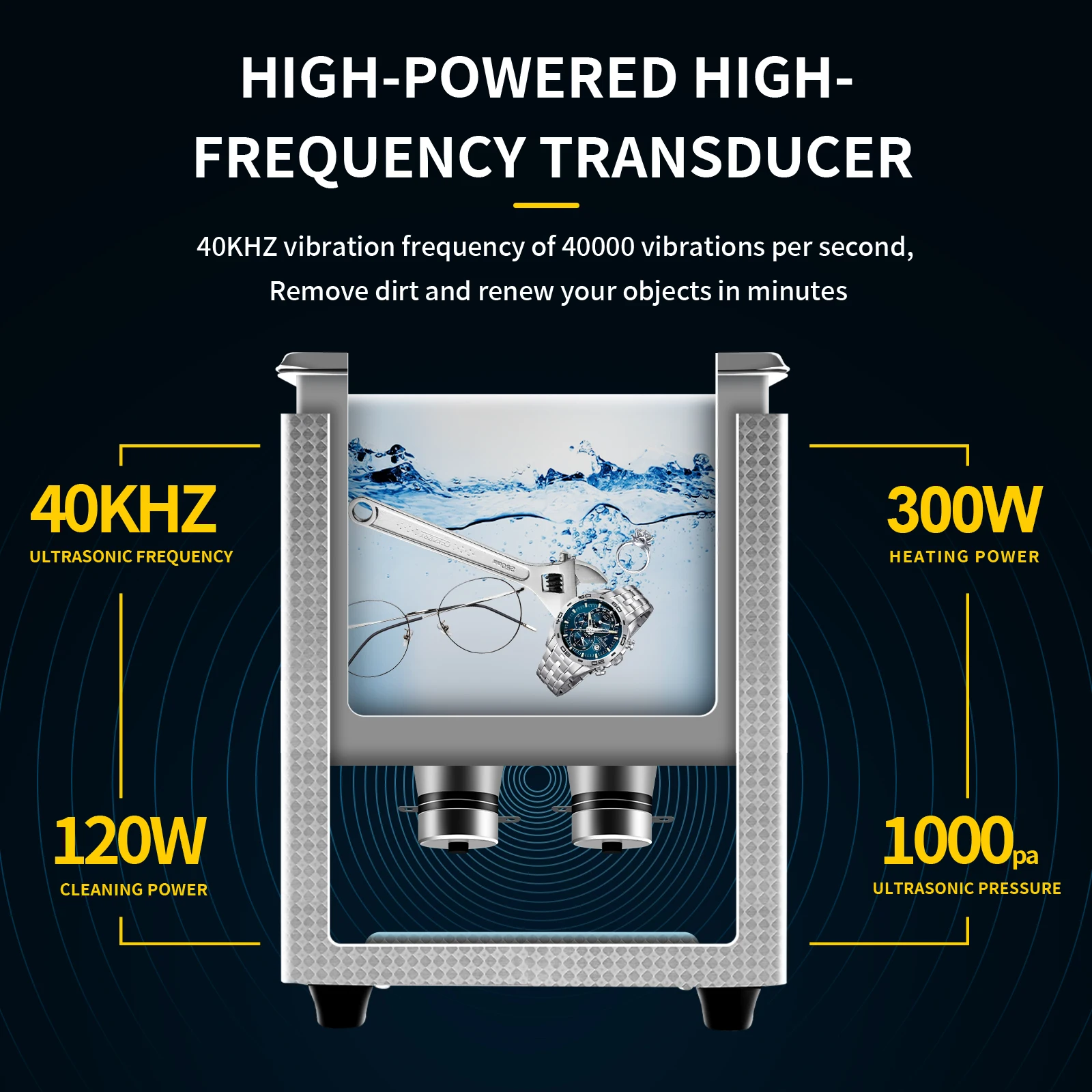 ACMESONIC 3L 120W 40kHz Ultrasonic Cleaner Digital Timer อัพเกรด Degassing โหมดอ่อนโยนสําหรับเครื่องประดับแว่นตาเครื่องมือ