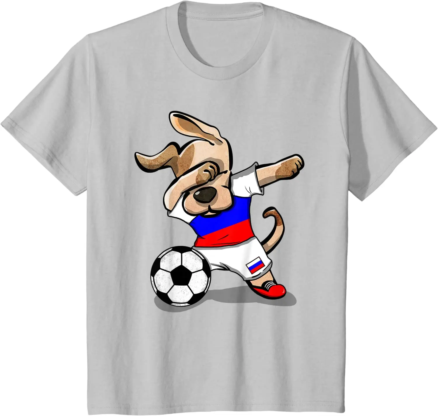 Russia Jersey Dog Dabbing Soccer Shirt Russian Football T-Shirt. Summer Cotton O-Neck Short Sleeve Mens T Shirt New S-3XL image 3