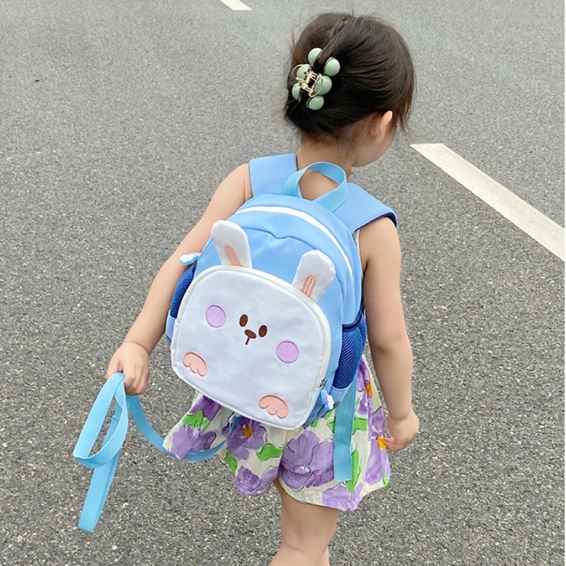 Cute Rabbit Kindergarten Kids Small Schoolbag Lovely Bunny Children's Travel Backpack Boys Girls Contrast Color Tote Handbags