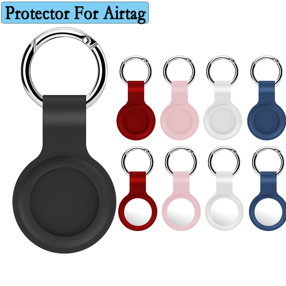 Silicone Tray For Apple Airtags Locator Protective Cover With Spring Buckle Colorful Durable Silicone Protective Frame Cases