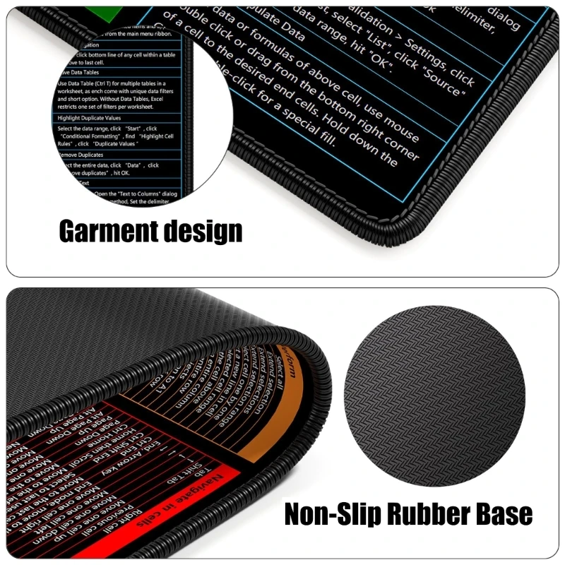 400 × 900 × 3 مم و Word Cheats لوحات المفاتيح لوحات الماوس لكفاءة المكتب وراحة الألعاب مع قاعدة غير