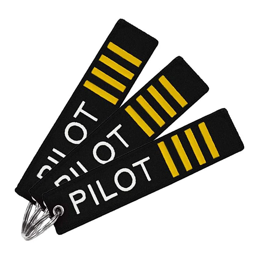 Etiqueta de llavero de piloto con llavero, paquete de 3 llaveros de bandera para motocicletas, scooters, automóviles, regalos y más piloto