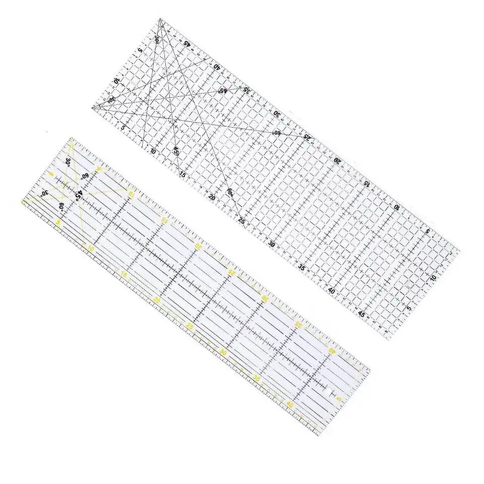 Fenrry Multisize Acrylic Patchwork Ruler Transparent Drawing Ruler Office School Sewing Measuring Supplies Tailor Tools Durable