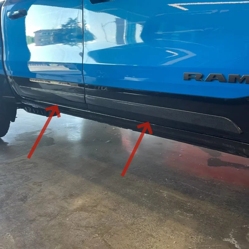 

For Dodge RAM 2022-2024 ABS Carbon Fiber Black Side Door Body Door Molding Strips Cover Trim Sticker Car Styling Accessories