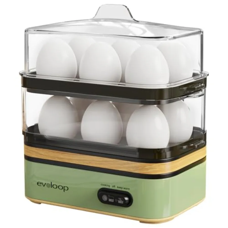 

Электрическая яйцеварка Rapid Egg Cooker на 12 яиц: для мягких, средних и твердых яиц, пашот, омлетов, а также пароварка для овощей, без BPA