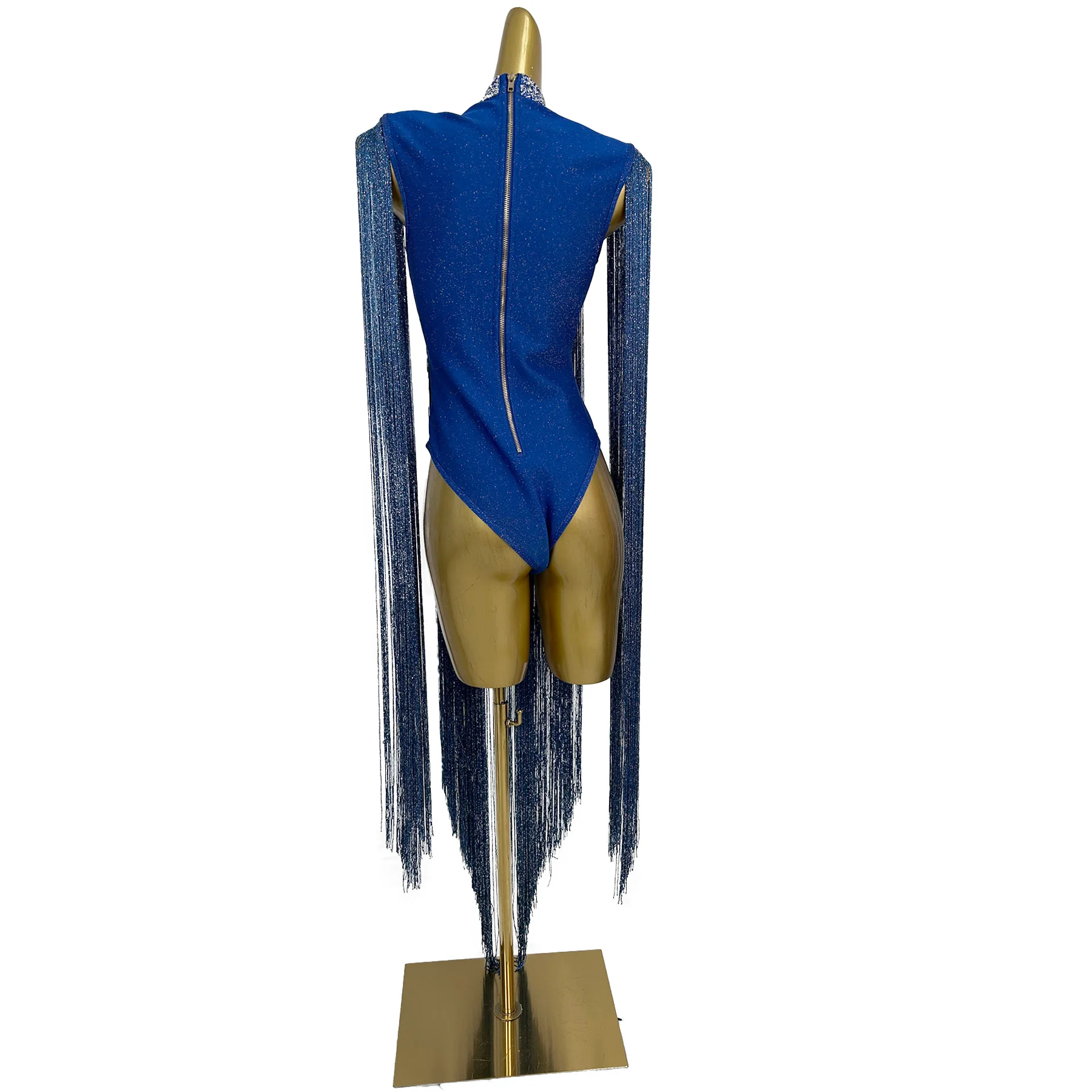 Lansechangliusu تصميم مستوحاة طويلة هامش بذلة مثير بار جوفاء ضيق السراويل أداء زي فساتين حفلات فستان الحفلات