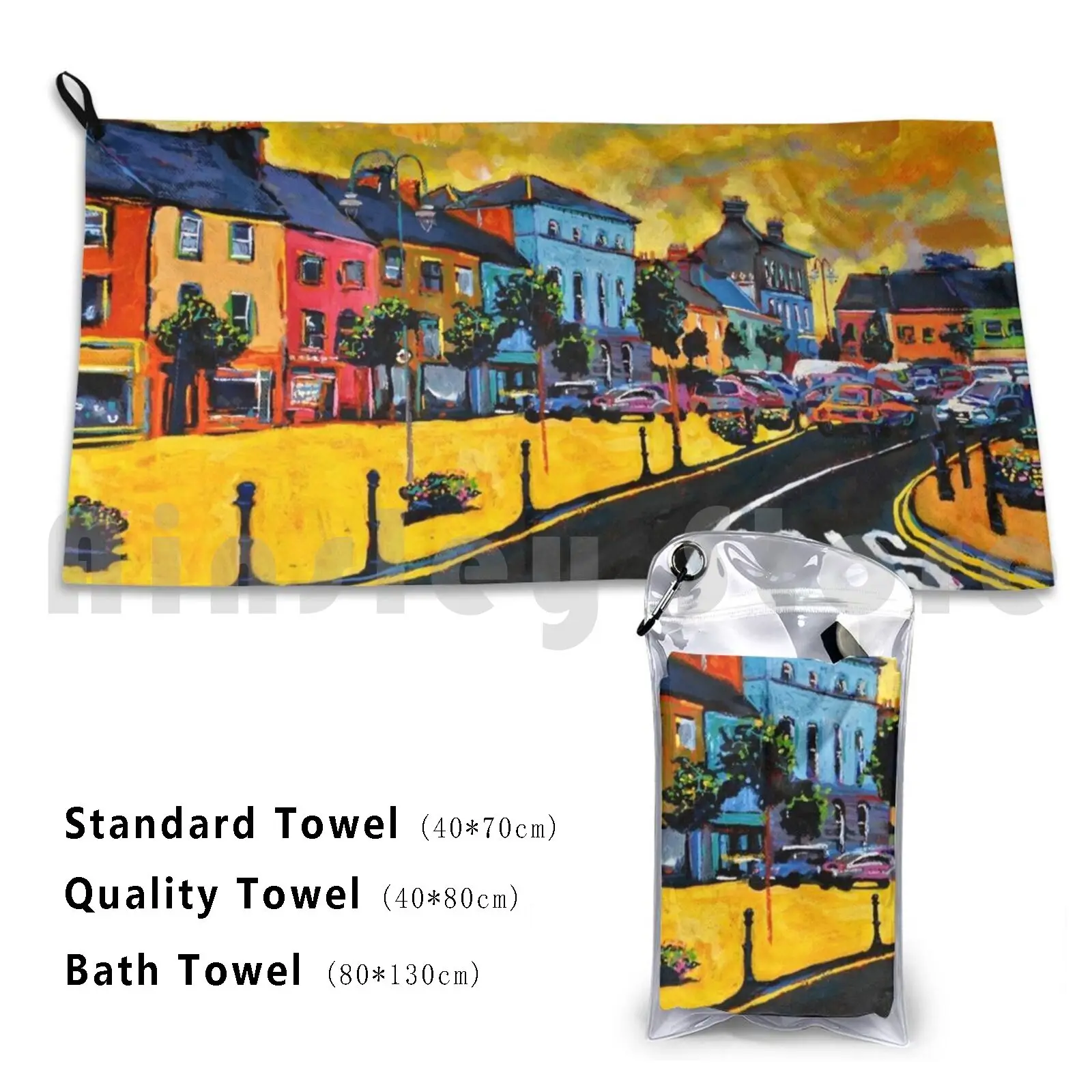 Listowel. The Square. Kerry , Ireland. Bath Towel Beach Cushion Ireland Landscape Street Town Square Shops Listowel