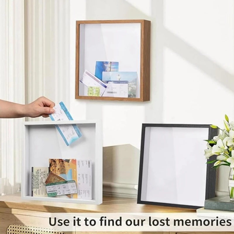 Concert Travel Ticket Stub Memory Top Loading Keepsake Box With Slot, Clear Money Box, Memory Frame Boxes