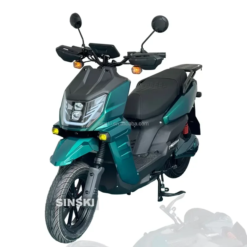 Long Seat Electric Motorcycle electric delivery motorcycle 60V 2000W For Two Riders With Rear Footrests