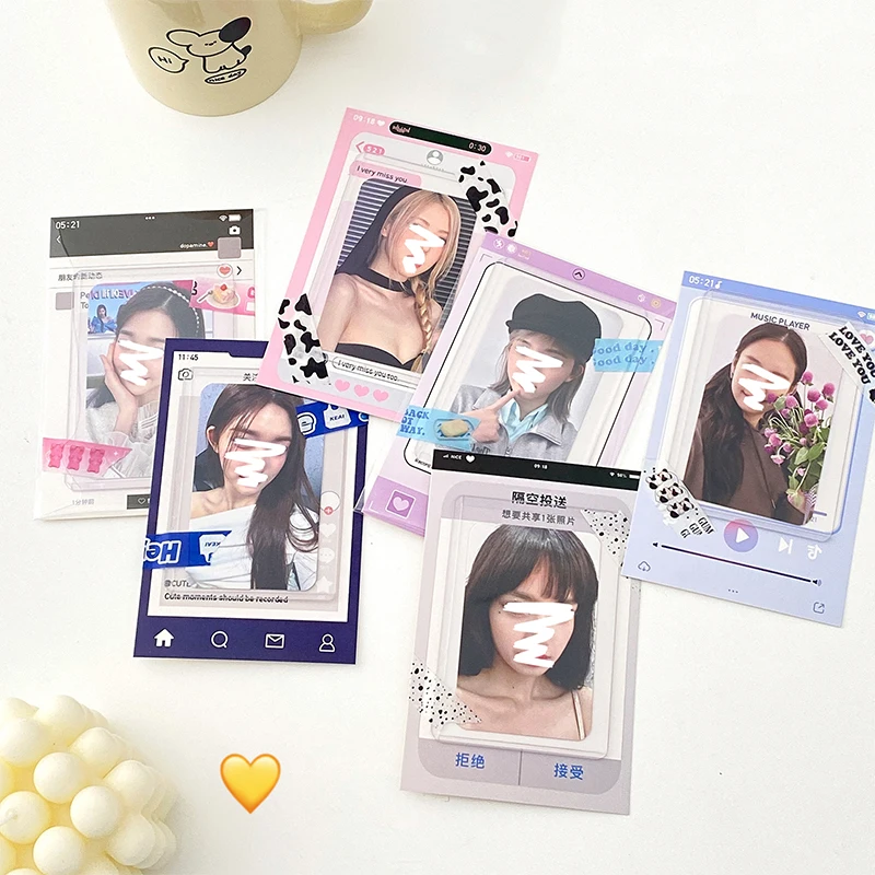 10Pcs INS Kpop Paper Card Back Photocard Holder Packaging Gift DIY Idol Photo Small Card Decorative Material