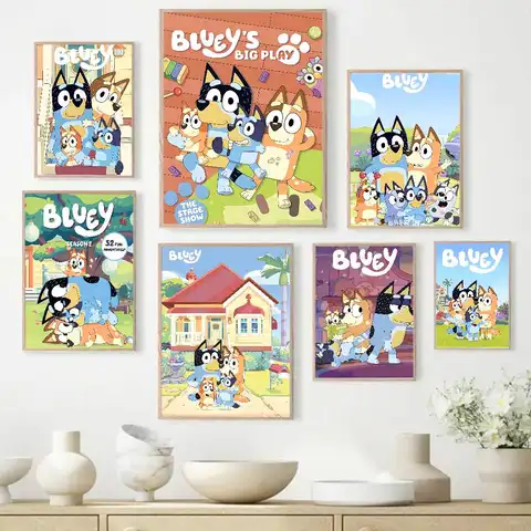 Cartoon B-Blueys Classic Vintage Classic Movie Posters HD Quality Poster Wall Art Painting Study Nordic Home Decor