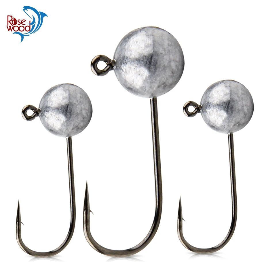 Palisander Runde Kugel Jig Kopf Haken Weedless Micro Ultraleicht Ajing Eis Angelhaken 0,8g/1,7g/3,5g Für Weiche Wurm Angelhaken Pesca