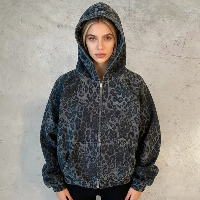 

Новинка 2023 года, готическая Harajuku Ins High Street, модная толстовка с цифровым принтом в американском стиле ретро на молнии, панк, унисекс, одежда Y2k