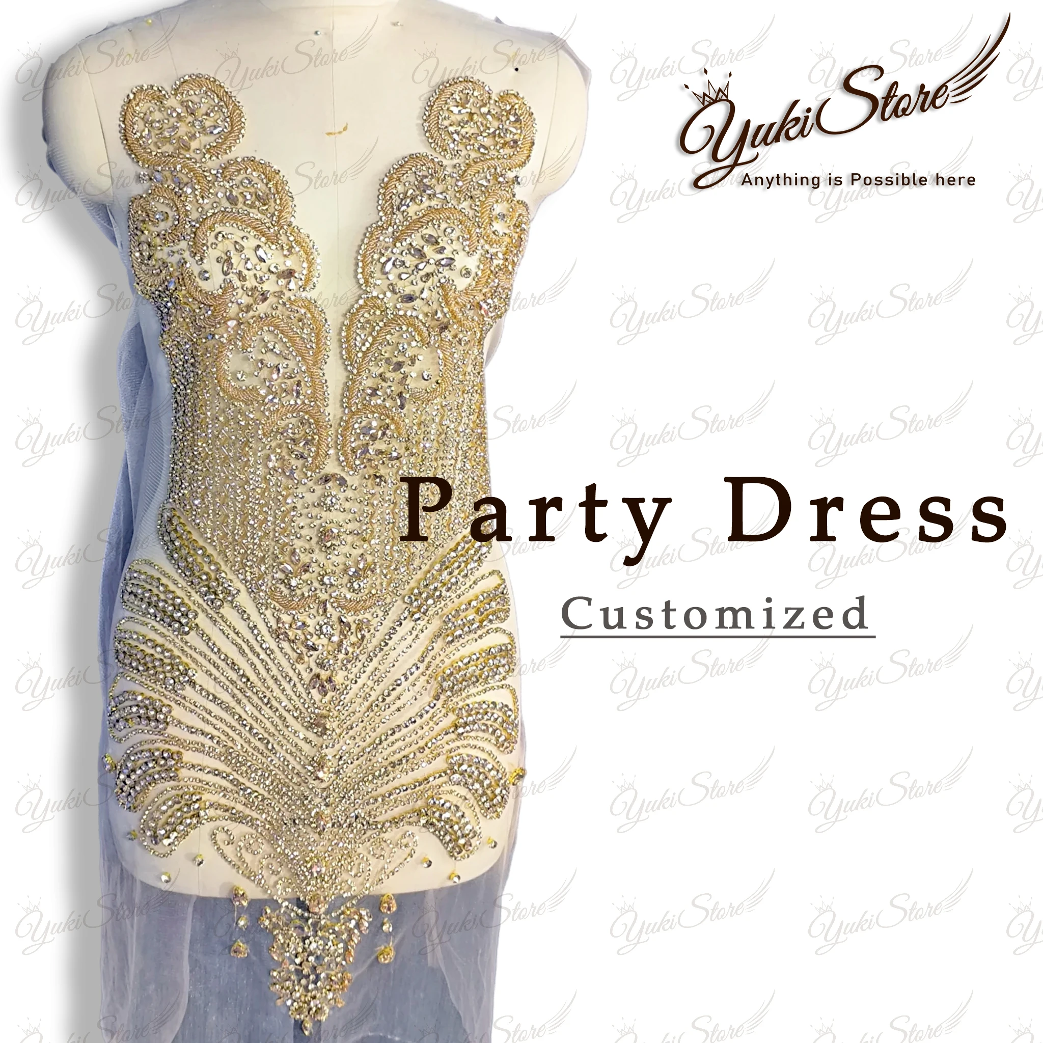 

Золото плюс ручная работа, большое золото, роскошное хрустальное стекло, лиф со стразами, аппликация, нашивка, платье для выпускного вечера спереди, JY031