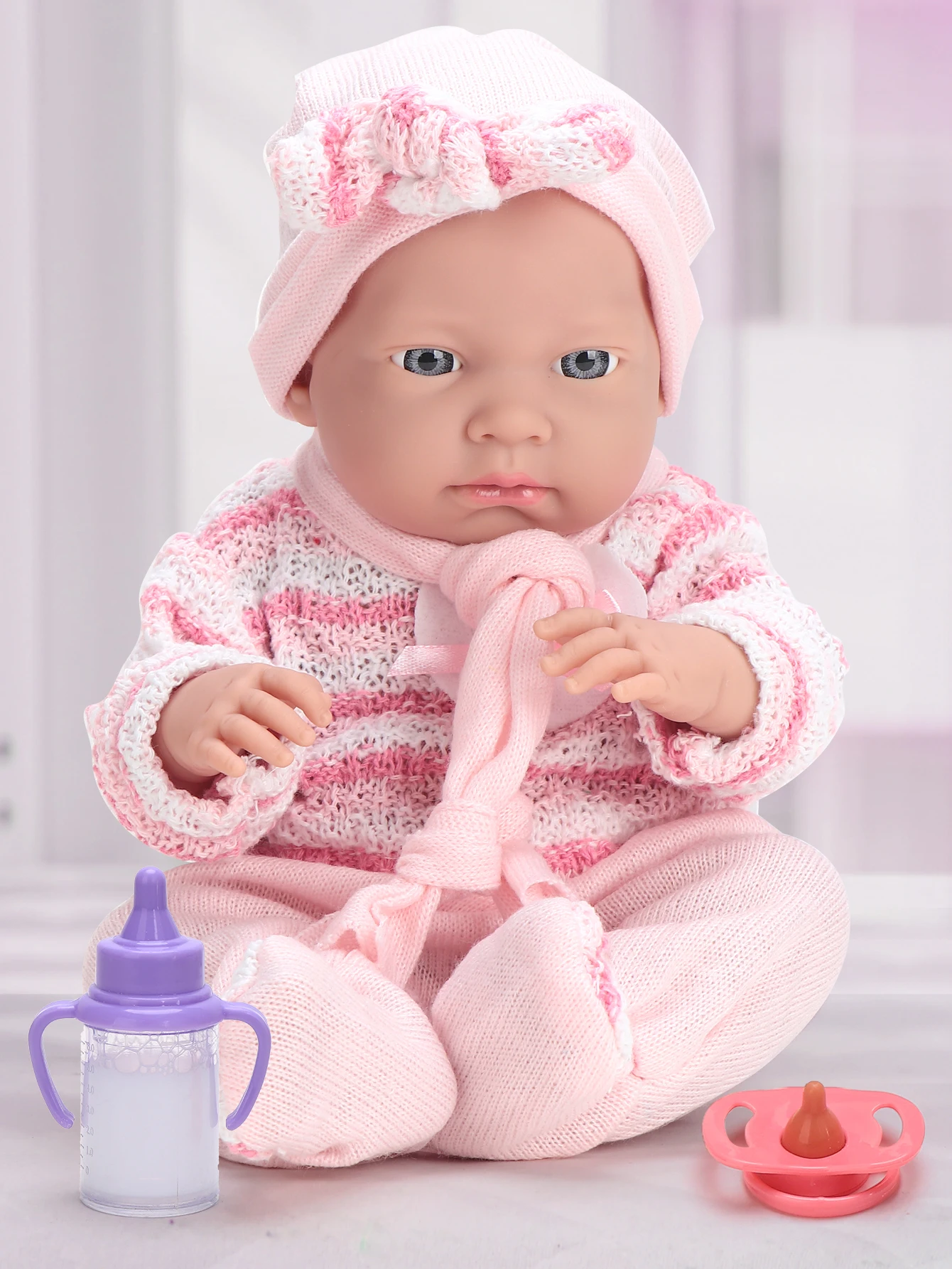 16 inch baby doll baby doll with feeding pacifier, magic milk bottle, girl toddler doll toy, baby pretend playset