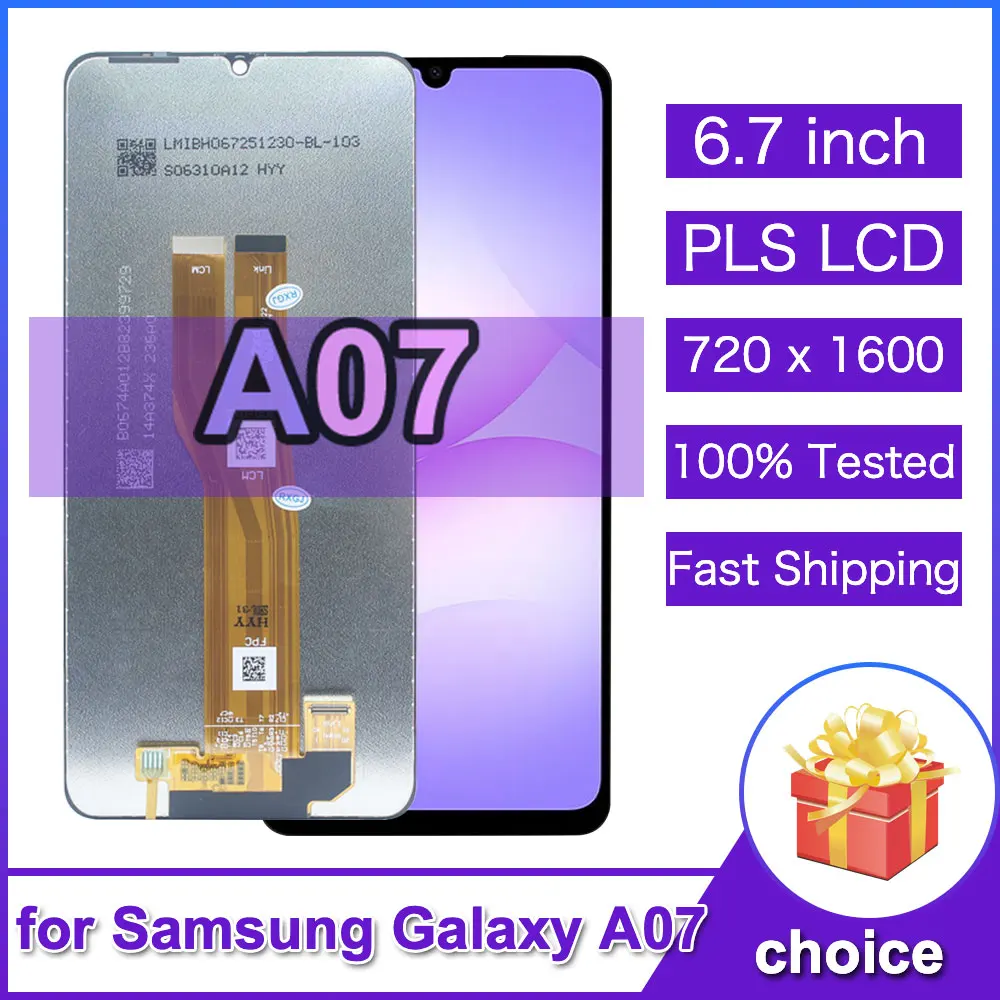 6.7 Tested LCD For Samsung Galaxy A07 4G LCD Display Touch Screen Digitizer Assembly Replacement For Samsung A07 4G Phone LCD