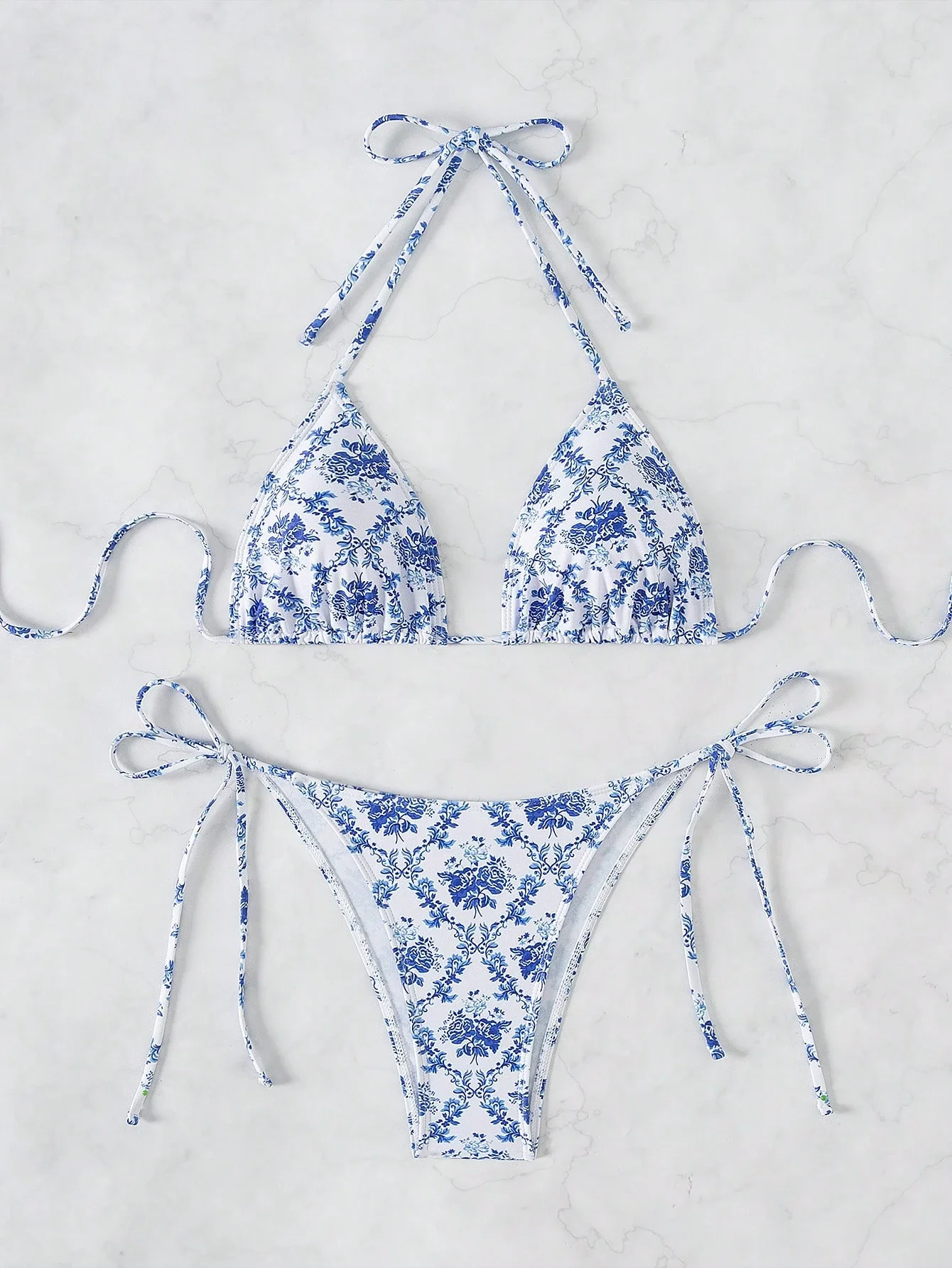 

2025 европейский и американский купальник, женские купальники, модный новый принт, сексуальное свежее однотонное бикини