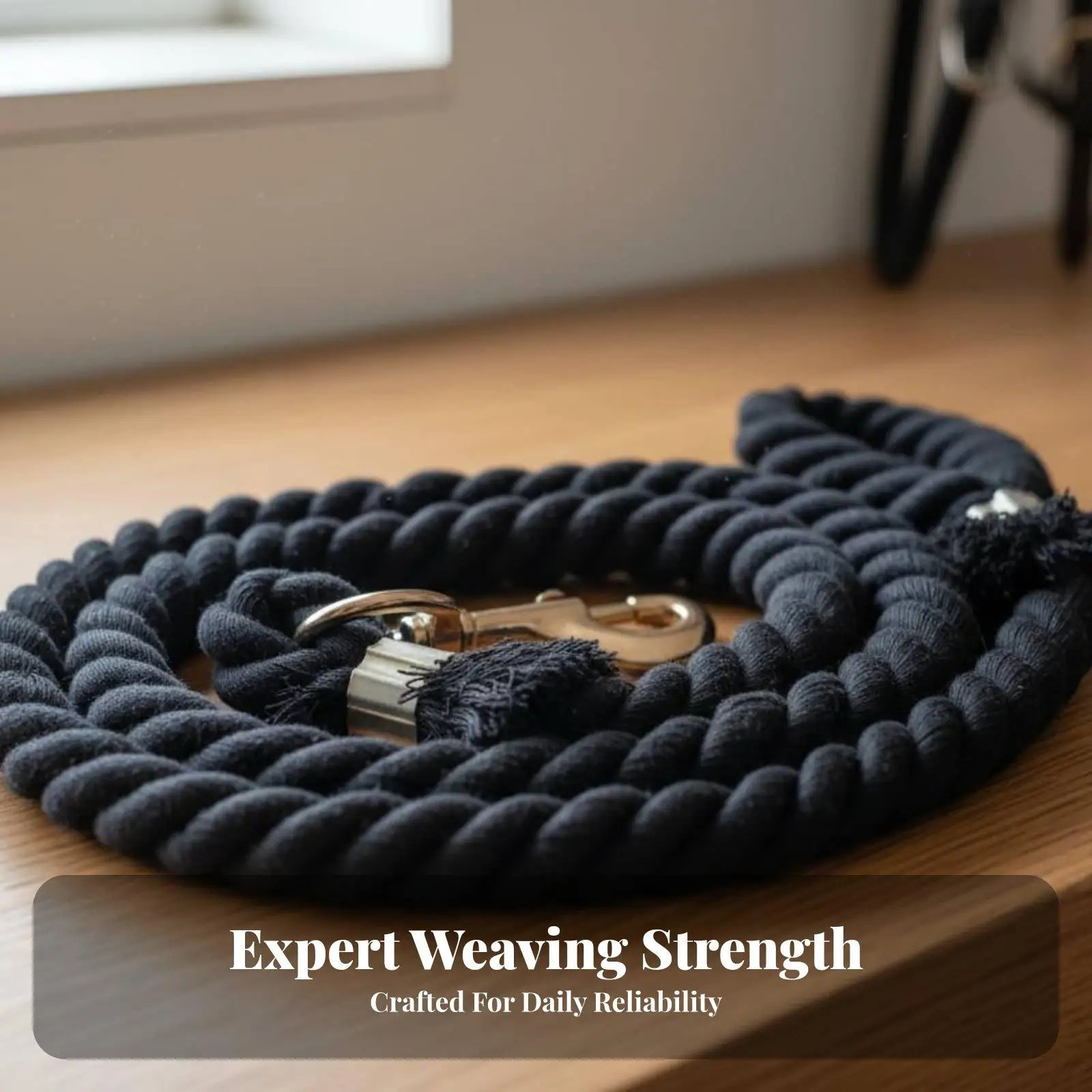 Braided Horse Lead Rope with Copper Snap for Secure Fastening and Comfortable Handling During Training Sessions Daily