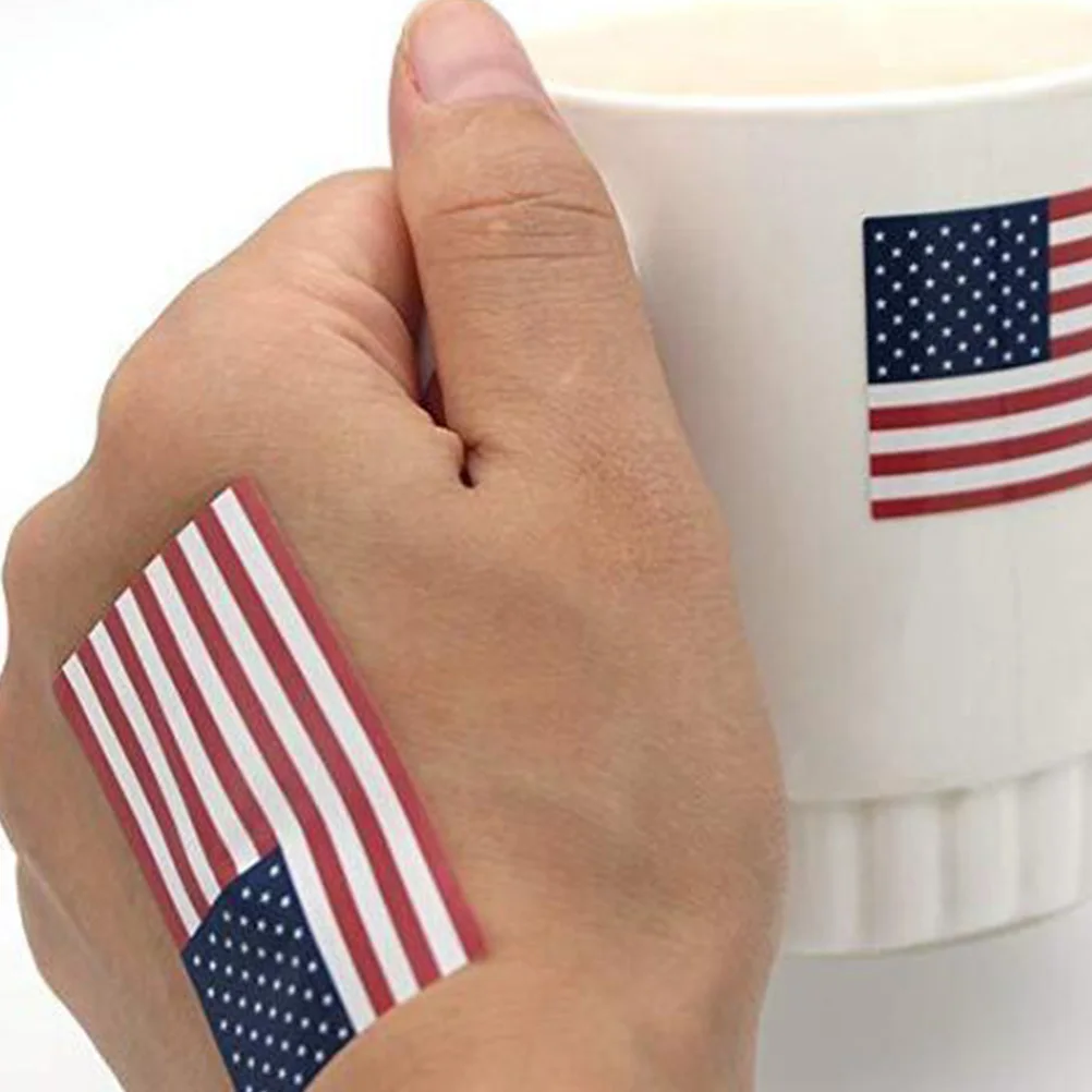 

American Flag Stickers Patriotic Party Decals Design Easy Stick Remove Body Car Decorations For Adults