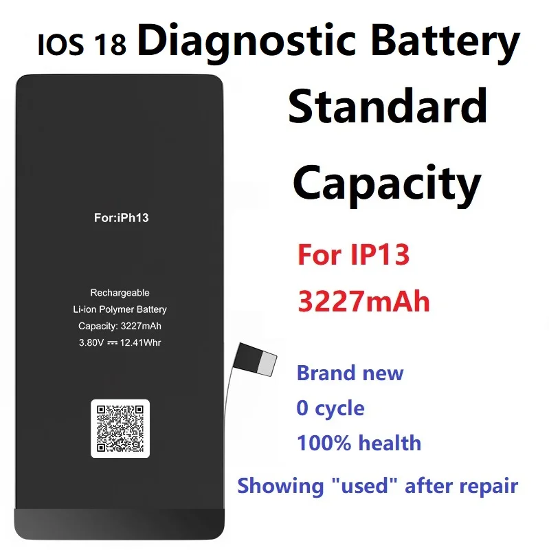 

2PCS Diagnostic Battery Standard Capacity For Iphone 12 13 14 15 100% Heath/New 0-cycle/No Pop Up,Show Used Diagnosed On IOS 18