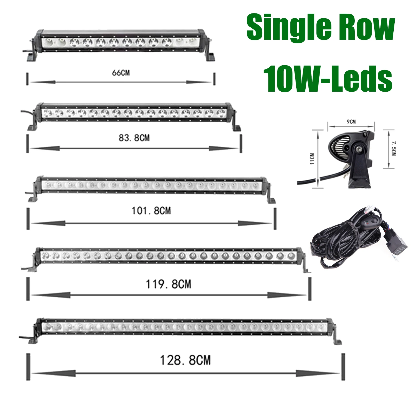 

New Single Row Off-road LED Light Bar 13 16 23 31 38 45 48 inch Spot Flood Combo Beam Fog Driving Waterproof IP68 For Car Trucks