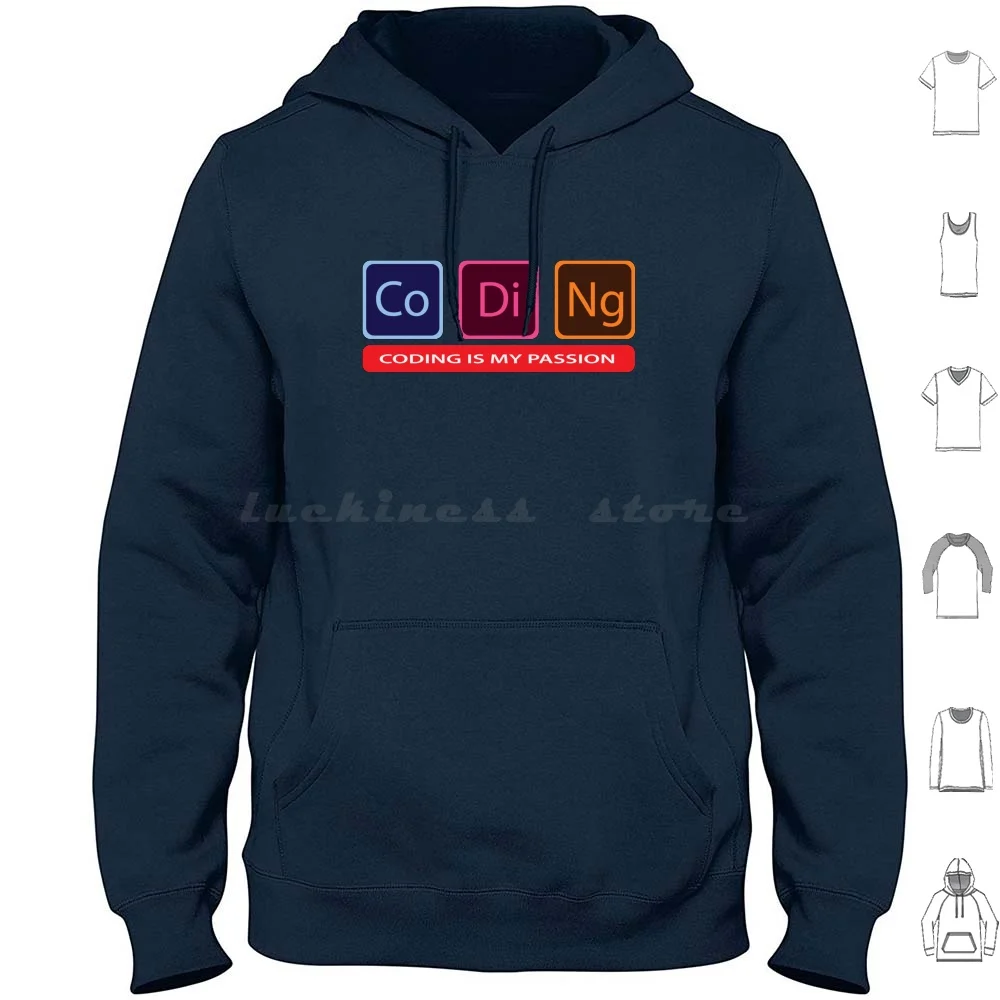 Coding Is My Passion Hoodie cotton Long Sleeve Coding Programming Programmer Code Computer Developer Tech Coder Software