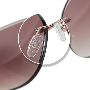 ZENOTTIC Modische Damen-Sonnenbrille ohne Rand, trendige geometrische Diamantschliff-Verlaufsgläser, UV-Schutz – Detail 16