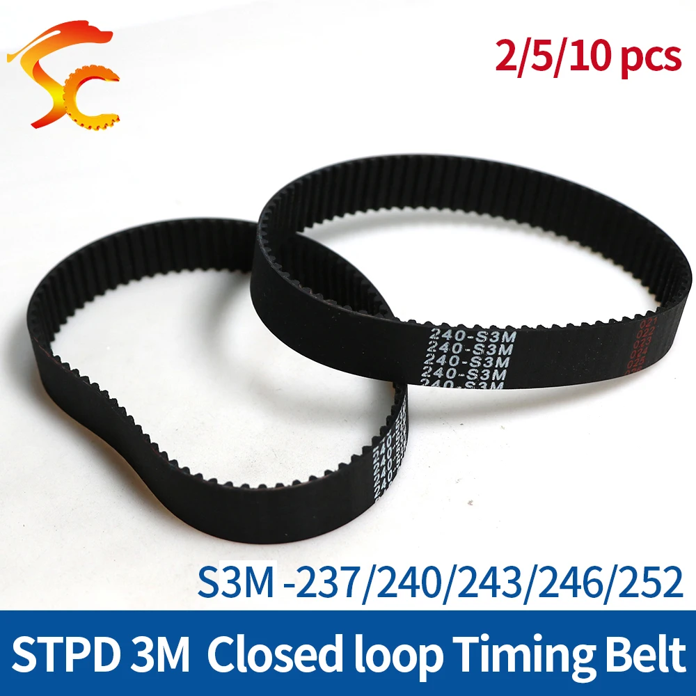 

ONEFIRE closed loop rubber timing belt S3M-237/240/243/246/252mm Width 6/10/15mm Pitch 3mm Free shipping