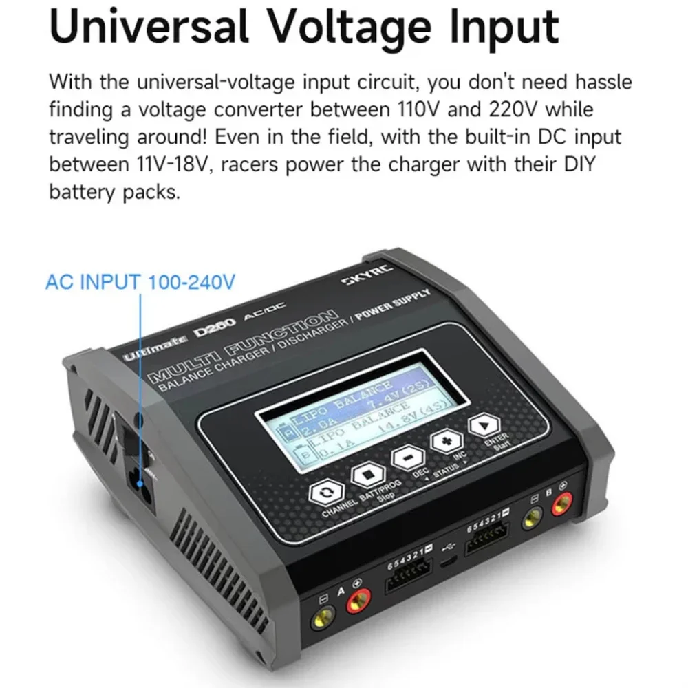 SKYRC D260 Lipo Battery Balance Charger Discharger Dual AC/DC 1-6S 260W dla NiMH/NiCd/LiPo/LiFe/Lilon/LiHV/Pb RC Car USB Charger