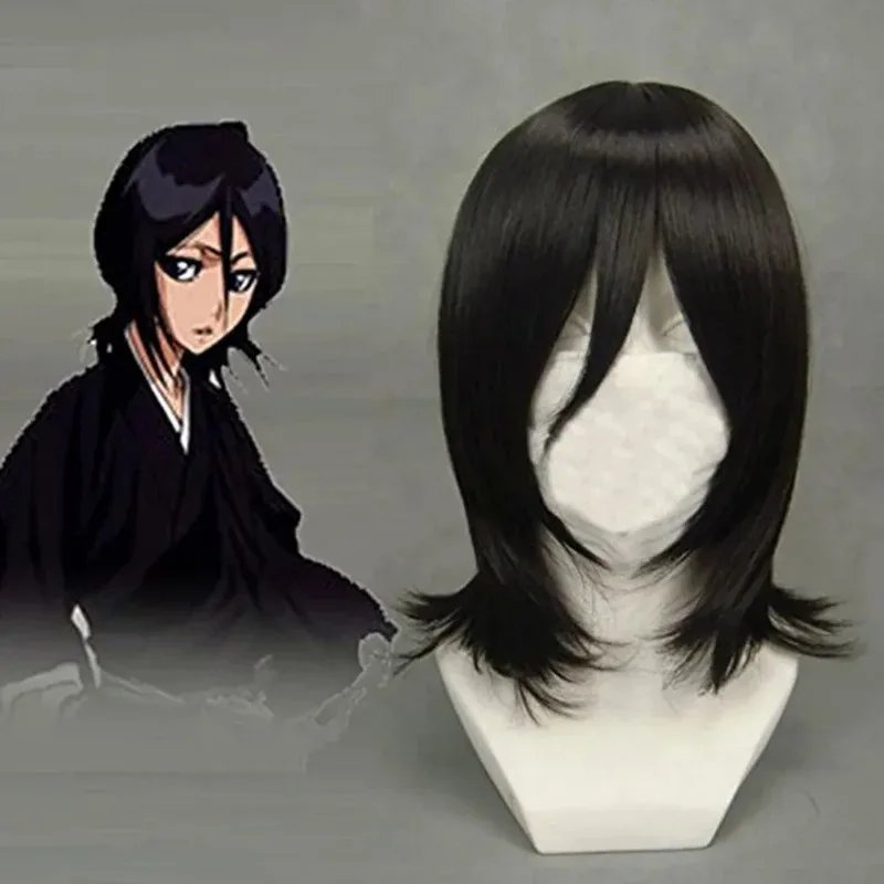 Bleach Cosplay Kuchiki Rukia Wigs and Kimono Uniform Halloween Costume For Woman Die Pa Anime Clothes Deguisement Disfraz Hombre