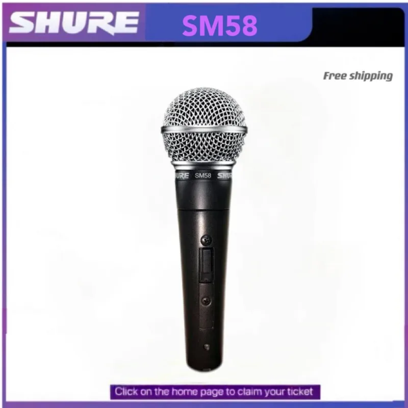 SHURE SM58 Wired Cardioid Dynamic Microphone Classic Vocal Stage Performance Guitar Studio Singing Home KTV Hand-held Mic