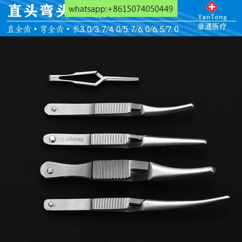 Stainless Steel Arterial Vascular Clip Hemostat Closure Surgery Temporary Blocking Cross Hemostatic Clip Microclamp