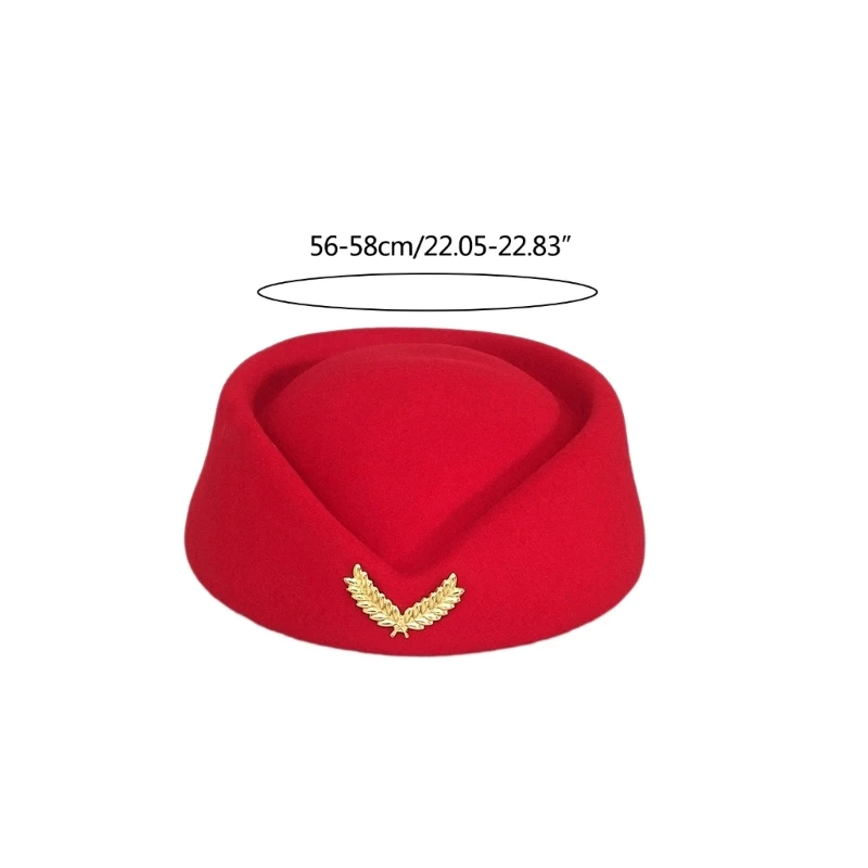 Beret Hat Caps Airline Stewardess Flight Attendant Vintage Looking Hat Uniform Stewardess Pillbox Hat Teardrop Hat