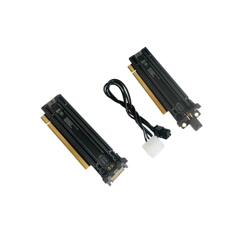 

PCIe-Bifurcation x16 to x8x8 PCIE4.0 x16 1 to 2 Gen4 Card SATA/4P Power Port Split Card Expansion Adapter for PC Dropship