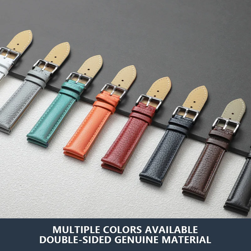 Lychee Pattern Casual Soft Watchband 12mm 14mm 16mm 18mm 20mm 22mm Men Women Wrist Strap Replacement Straps Watch Accessories