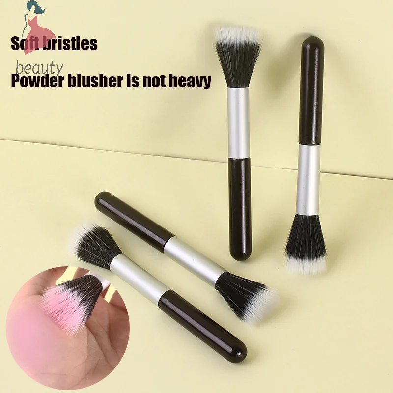 1PCS Soft Hair Blusher Brush Makeup Brush Multifunction Blush Highlighter Brush Partial Face Powder Stippling Brush