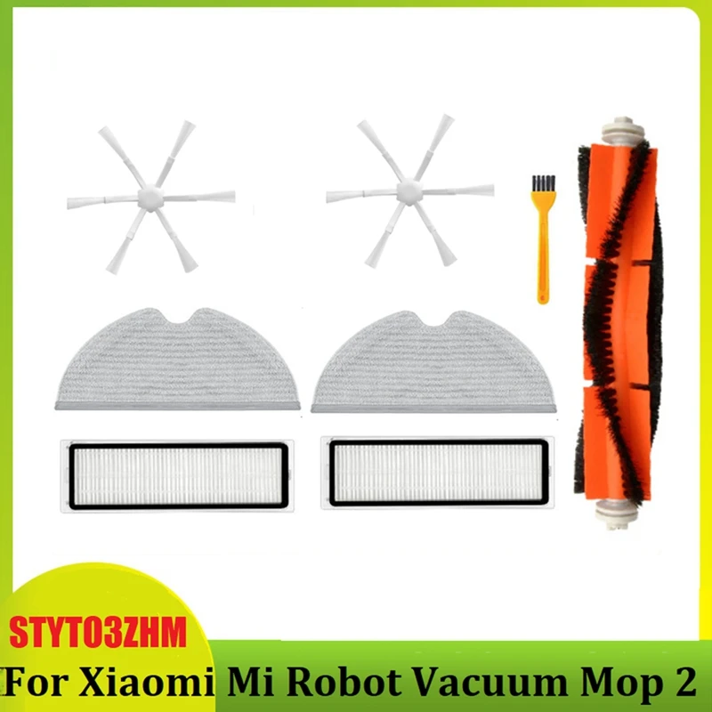 8PCS Replacement Accessories For Xiaomi Mi Vacuum Mop 2 STYTJ03ZHM Robot Vacuum Cleaner Main Side Brush Filter Mop Cloth