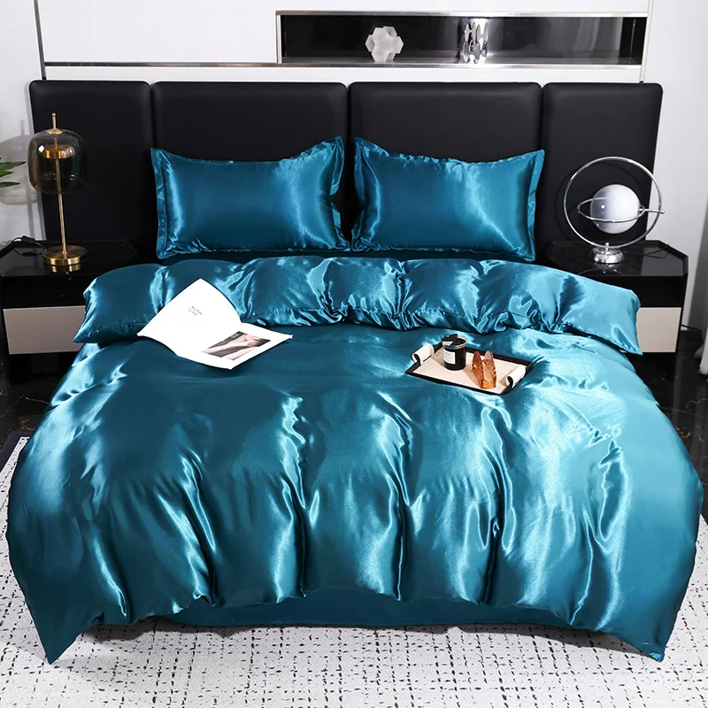 3/4pcs set Satin Bedding Set Rayon Duvet Cover Set Single Double King Size Bedding Kit designer bedding set Bed Cover bed sheet