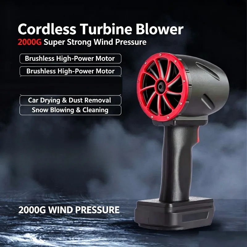 High‑Power Turbine Blower Handheld Cordless Fan 2000g Wind Pressure for Car Drying Industrial Dust Removal Cleaning