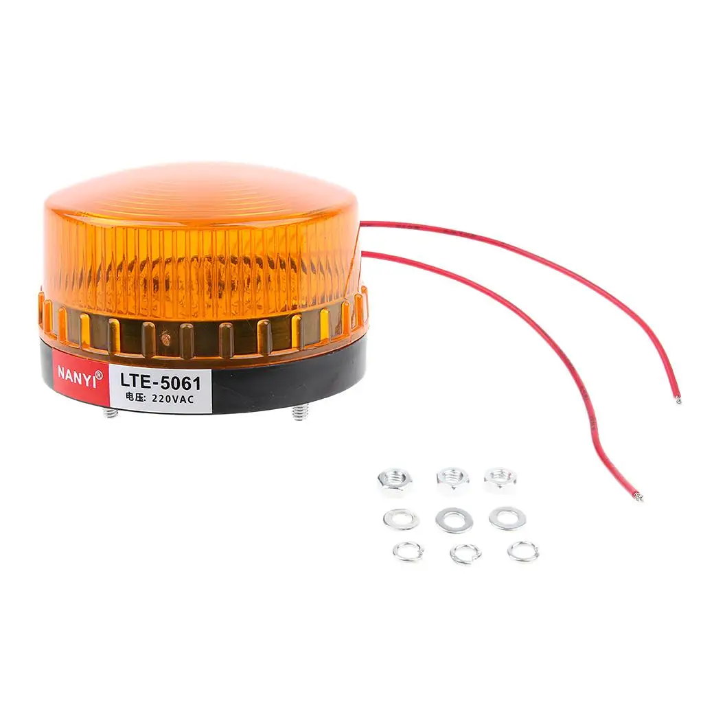 Yellow LED Emergency Warning Light Warning Lamp Water Proof AC220V