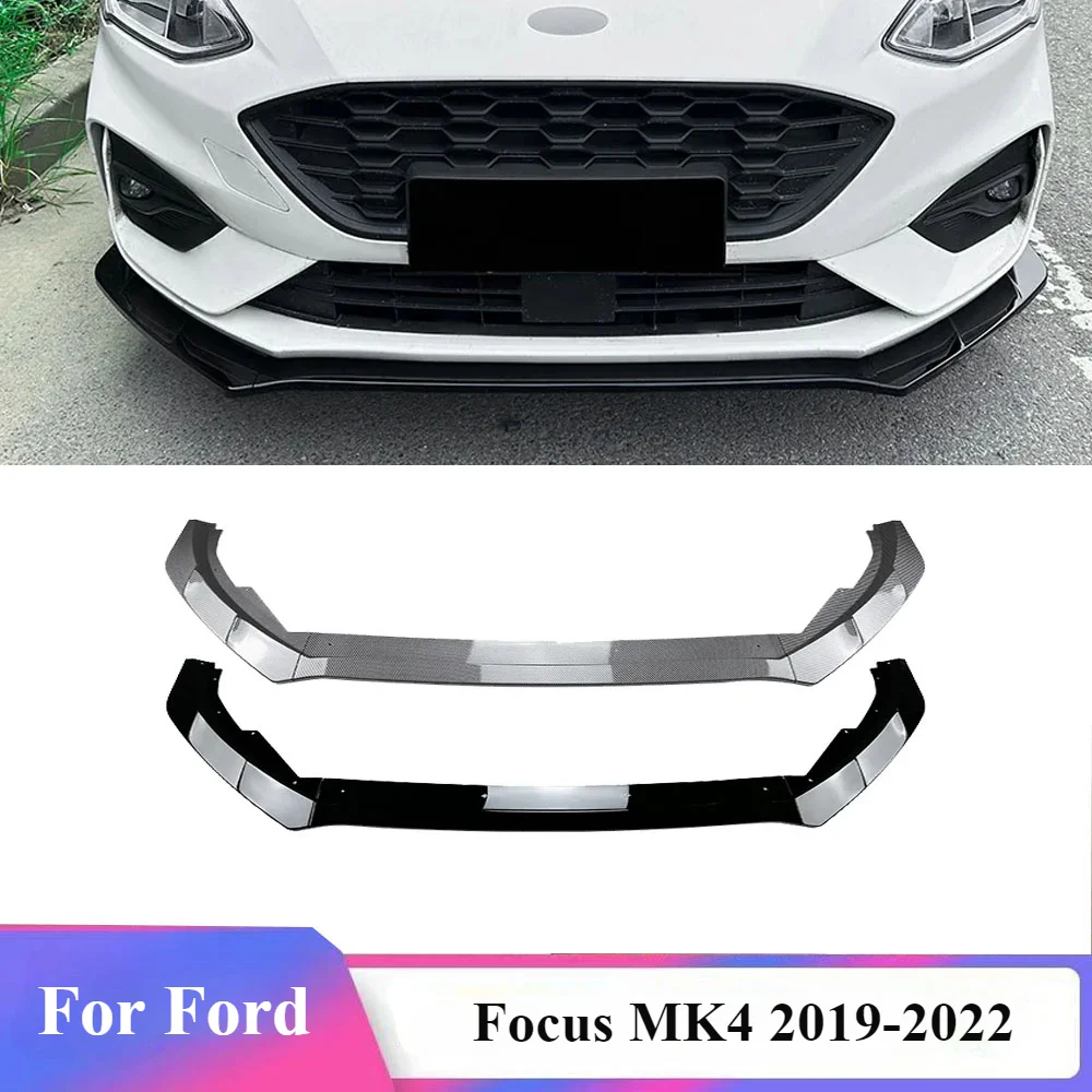 Front Bumper Lip Canards Splitter Spoiler Tuning Body Kits By ABS Car Cover 2019 2020 2021 2022 For Ford Focus MK4 ST Line