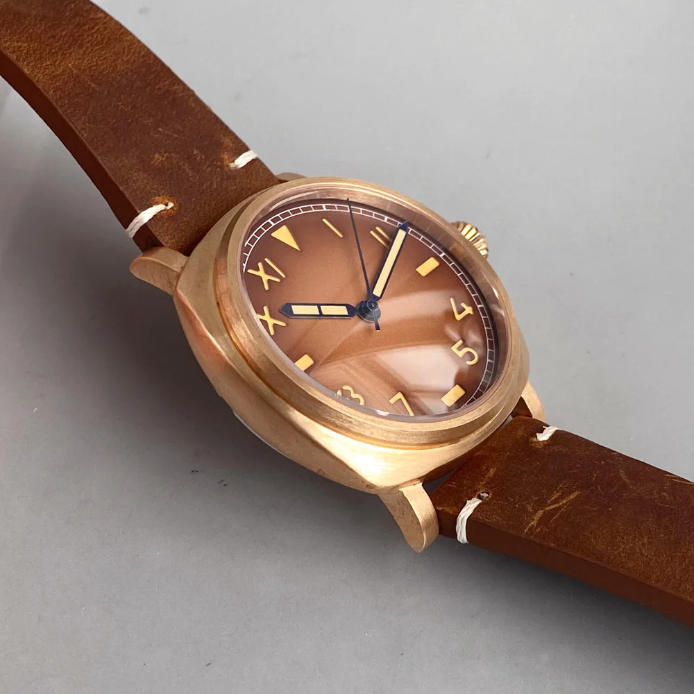 Tandorio 42mm CUSN8 Soild Bronze Case Sapphire Crystal 200M waterproof NH35Automatic Movement Watch Men California Dial Lume