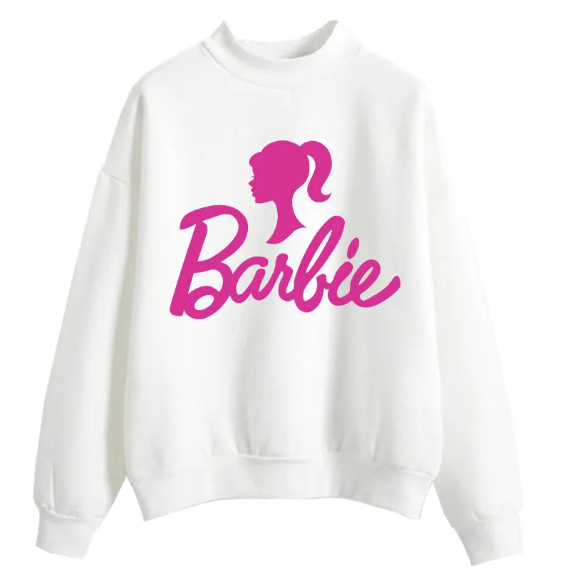 Kawaii Cartoon Anime American Barbie Hooded Pullover Sweatshirt Spring and Autumn Loose Thin Mid-Collar Coat Cute Sweatshirt