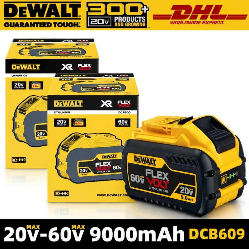 DeWALT 100% Original Battery 20V/60V 9000mAh MAX FlexVolt for DCB606 DCB205 DCB206 DCB209 DCB182 Power Tool Air Transport
