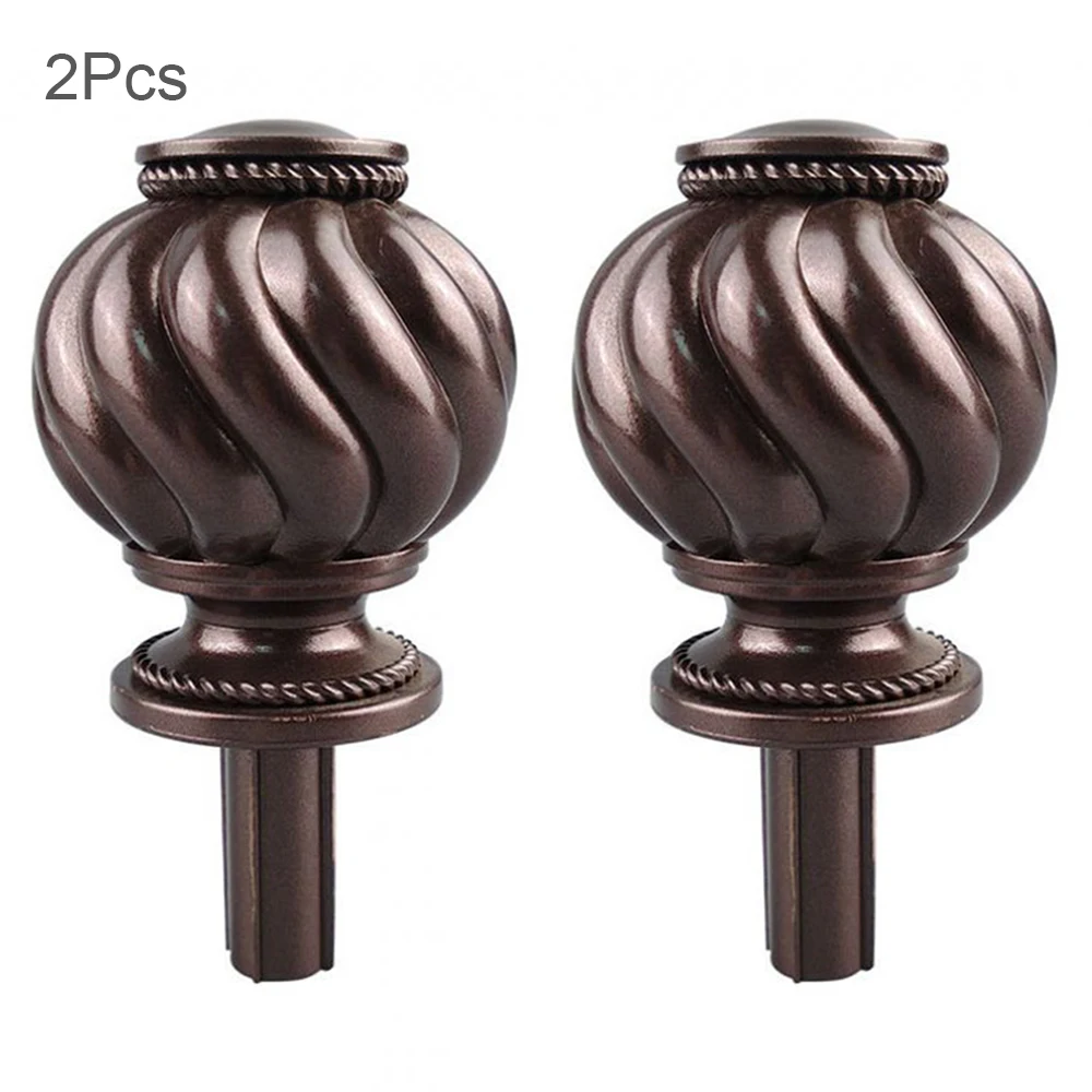 Curtain Rod Decoration 2pcs Window Drapery Curtain Rod End Drapery Pole Rail Decorative Heads for 16mm Curtain Poles